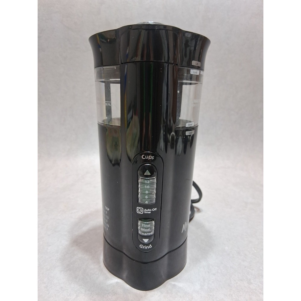 Mr Coffee IDS77 Automatic Burr Coffee Grinder 12 Cup Black Adjustable Grind